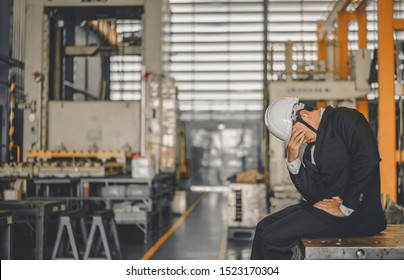 Entrepreneur feel Stressful depressed situation in factory.Unemployed Jobless People Crisis who Recession.Senior worker despair low economic crisis,business failure or government failed manage economy - Shutterstock ID 1523170304