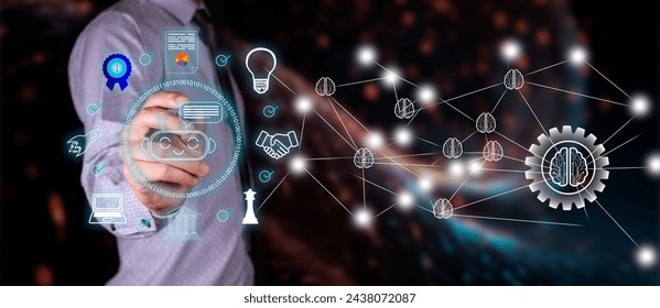 entrepreneur interacts with chatbots with a connected network to improve any socio-economic aspect of the business.