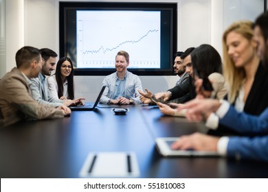 Entrepreneurs and business people conference in modern meeting room - Shutterstock ID 551810083