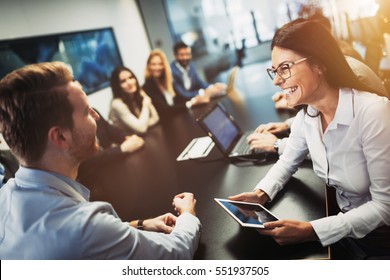 Entrepreneurs and business people conference in modern meeting room - Shutterstock ID 551937505