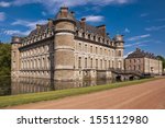 Entry of the Beloeil castle on a sunny day