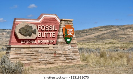 Entry Sign To Fossil Butte National Monument