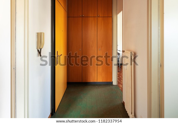 Entry Vintage Apartment Green Tiles Builtin Stock Photo Edit Now