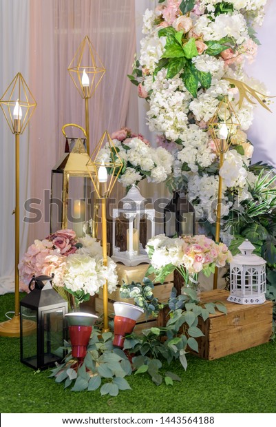 Entryway Wedding Banquet Dinner Decorated Beautifully Stock Photo