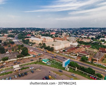 Enugu, Enugu, Nigeria - November 14th 2021: A Panoramic View Of The Abakaliki Road In Enugu