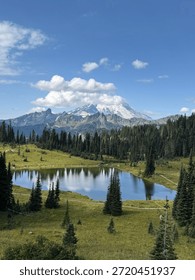 Enumclaw view reflection of Mount Rainier on Lake