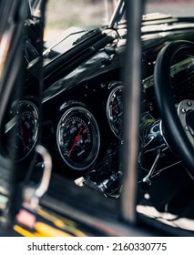 Enumclaw, WA, USA
April 5, 2022
Vintage Chevy Truck Interior With Steering Wheel And Gauges