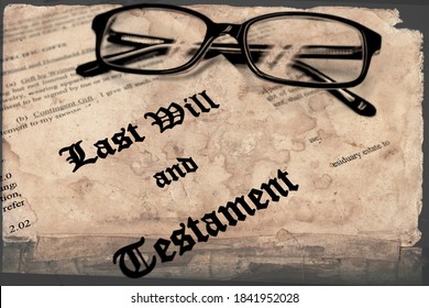 Envelope With Last Will And Testament And Reading Glasses