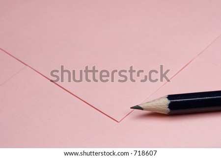 Envelope and pencil