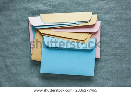 envelope, postcard, postal items from designer paper