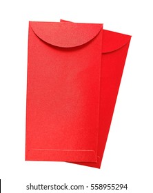Envelope Red gift bag for the money in the Chinese New Year isolated on white background.