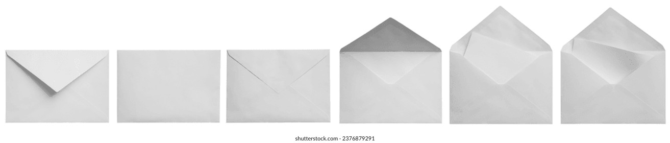 Envelope size C6 White paper letter in a paper envelope isolated on white background. This has clipping path.