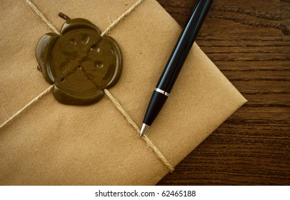 wax seal on envelope