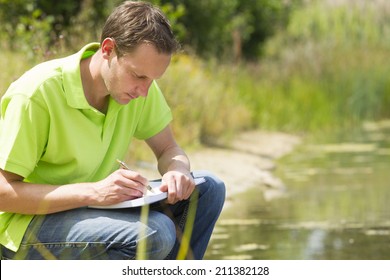 Enviromental Scientist Researching The Environment And Natural Diversity 