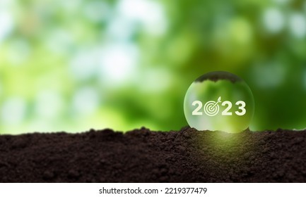 Enviromentally Sustainable Company Target In 2023. Carbon Neutral  And Net Zero Concept. Reducing Carbon Footprint. Decreasing CO2 Emissions Target. Limit Climate Change And Global Warming.