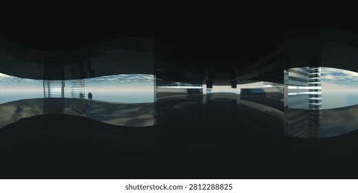 Environment map. HDRI map. Equirectangular projection. Spherical panorama. Abstract background, Room, 3d rendering
