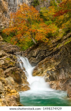 Similar – Wasserfall des Würfels, Selva de Irati, Navarra