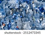 Environment pollution with plastic garbage close up photo. Environmental problems of pollution. 