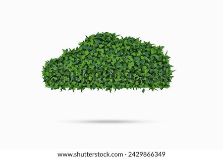 Environmental cloud and concept Recycle Icon of double exposed trees isolated on white background clipping path.