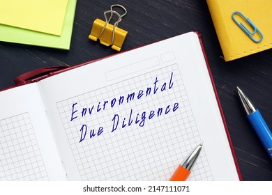  Environmental Due Diligence Inscription On The Page.
