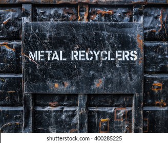 Environmental Image Of A In Industrial Metal Recycling Skip Or Dumpster