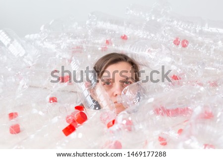 Similar – #A# Mankind suffocating in plastic waste