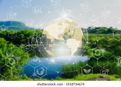 Environmental Technology Concept Illustrations On Nature Background