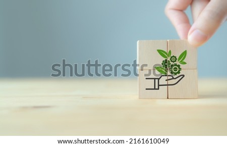 Environmental technology concept. Sustainable development goals. Sustainable planet trend and bio-economy to limit climate change and global warming.  Sustainable options for customer. Green business.