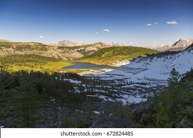 Eohippus Lake Below Monarch Mountain On Continental Divide Between Alberta And British Columbia In Canadian Rocky Mountains