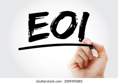 EOI - Expression of Interest is an informal declaration that a buyer would like to purchase a business, acronym concept background
