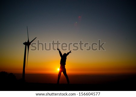 Similar – Image, Stock Photo wind power Technology