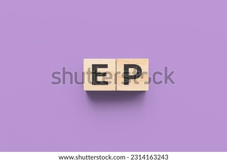 EP (Epilepsy) wooden cubes on purple background Stock photo © 