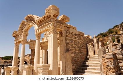 Ephesus ancient city in Izmir. Ephesus was an ancient Greek city on the west coast of Anatolia, now in Turkey. - Shutterstock ID 2182693073