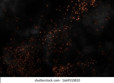 Epic fire burning photo overlay explosion with smoke and dust on black background. - Powered by Shutterstock