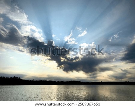 Epic light beams through the clouds