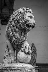 Epic Lion Statue In Florence