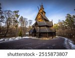 The epic medieval Gol Stave Church in the open air museum of Oslo, Norway
