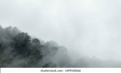 Epic Misty Mountain In Rural West Virginia, Appalachian Mountains