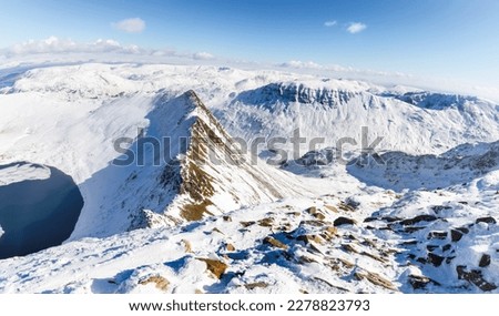 Epic mountain range in the snow