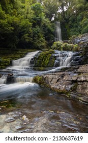 Epic Multi Tiered Waterfall In Forest