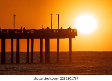 Epic sunrise at one of Myrtle Beach fishing pier.  - Powered by Shutterstock