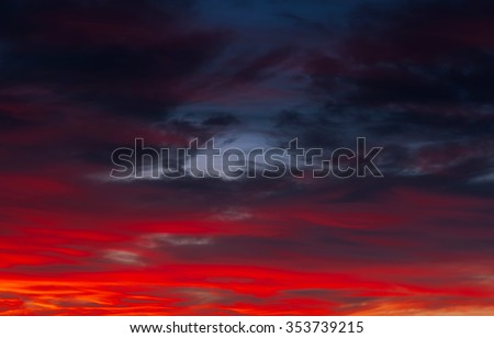 Similar – Image, Stock Photo Dramatic sunset Nature