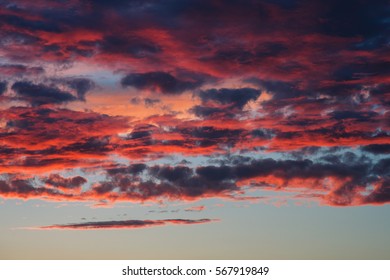 Epic Sunset Sky Background, Dramatic Brigh Sunset Outdoors Shot