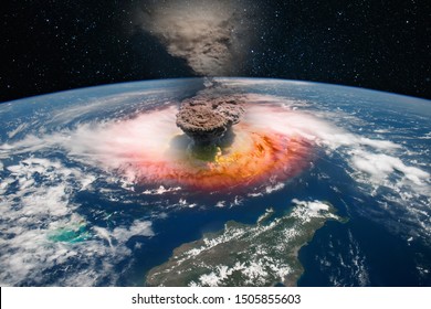 Epicenter of a nuclear explosion, armageddon for planet Earth. Elements of this image furnished by NASA.