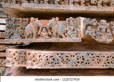 Episode Of Bhakta Prahlada Being Totured In Many Ways Kedareshwara Temple, Halebidu, Karnataka, India