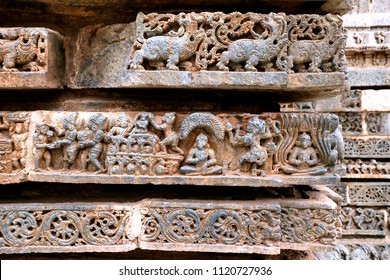 Episode Of Bhakta Prahlada Being Totured In Many Ways Kedareshwara Temple, Halebidu, Karnataka, India