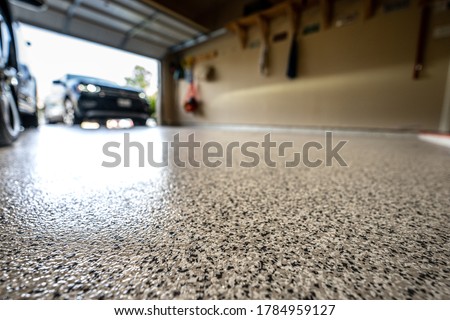 Epoxy floor in home garage