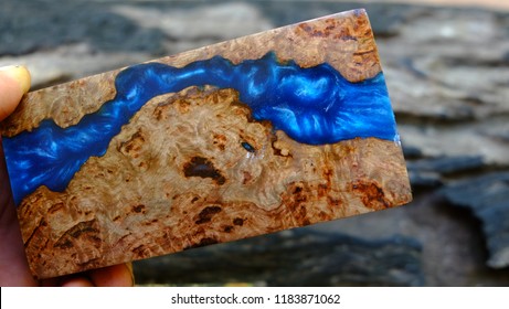 epoxy resin wood blue sky color full background