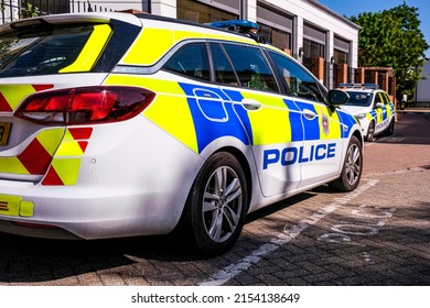 Epsom Surrey, London, May 08 2022, Close Up Of Police Patrol Response Cars With No People