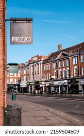 Epsom Surrey, London UK, May 22 2022, Prezzo Italian Style High Street Restaurant Chain